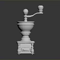 White Vintage Grinder 3D Model Created With Computer Design And Rendering Tools