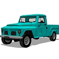 Vintage Teal Pickup Truck With Classic Design And Retro Exterior Features