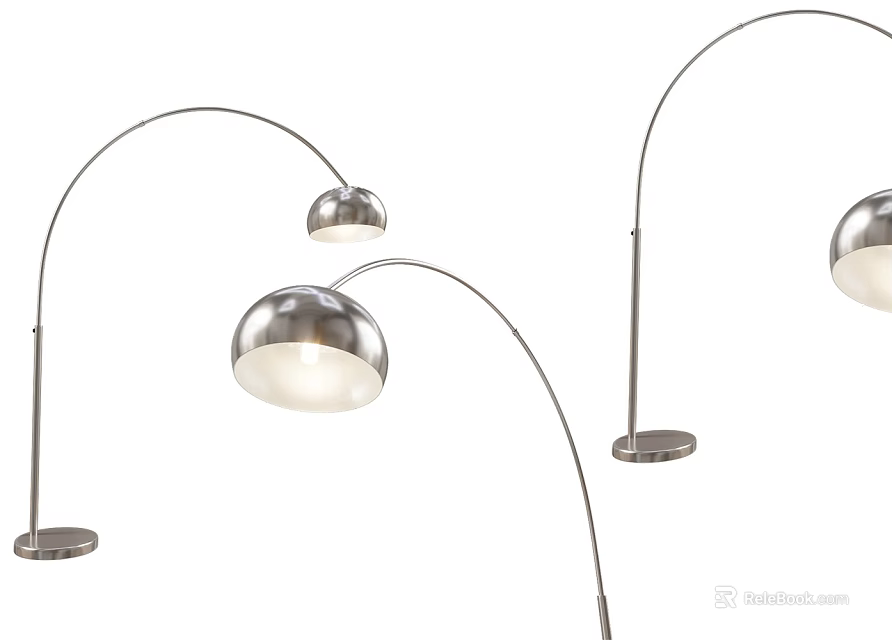 Modern Arched Metal Chandelier With Spherical Lampshade For Interior Design 3d model 