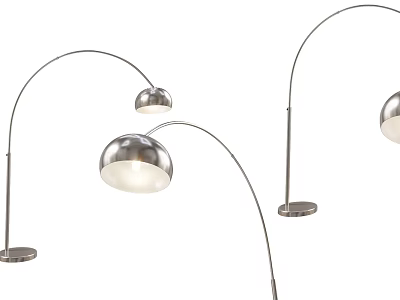 Modern Arched Metal Chandelier With Spherical Lampshade For Interior Design 3d model