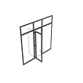 Modern Sliding Door Design With Glass Panels And Black Frame Structure