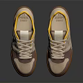 Stylish Low Top Casual Sports Shoes With Pastel Pink Tan Yellow And White Color Accents