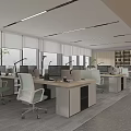 Modern Public Office Space With Open Layout Office Desks Computers Green Plants And Large Windows