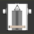 Sci Fi Energy Weapon With White Body Yellow Top Blue Hexagons And Glowing Base
