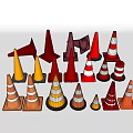 Triangular cone barricade ice cream cone 3d model
