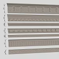 Ornamental Plaster Moldings In Various Decorative Patterns For Home Interior Design 3d model