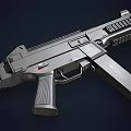 Modern Black Tactical Submachine Gun with Rail System and Ergonomic Grip 3d model