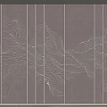 Sofa Background Wall With Artistic Wave Line On Dark Panels