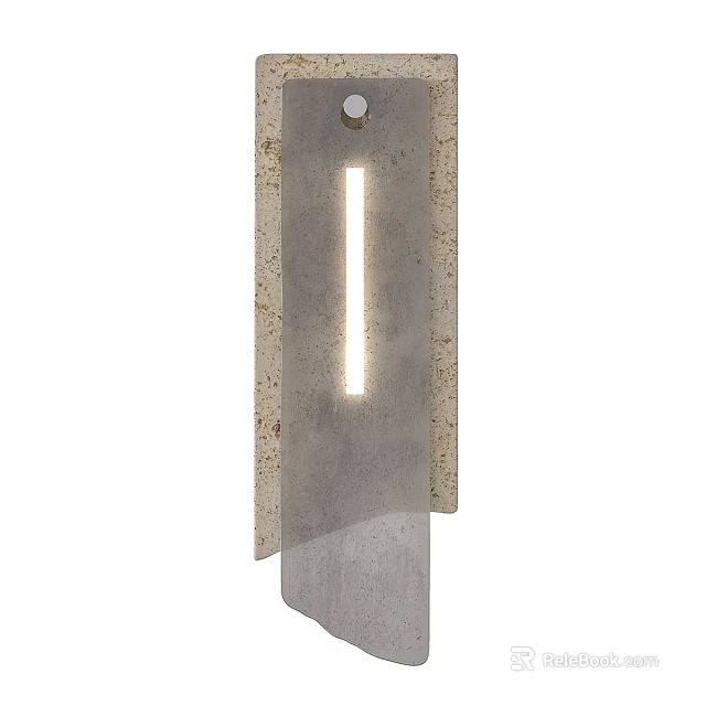 Modern Metal Wall Sconce With Vertical Light Strip And Textured Surface 3d model