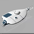 Modern White and Blue Watercraft with Streamlined Design Transparent Front Circular Top and Fin-like Tail