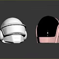 Modern Helmets in White and Pink With Mirror Block Surface Design
