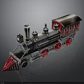 Vintage Steam Train Model with Silver Body Red Wheels and Chimney