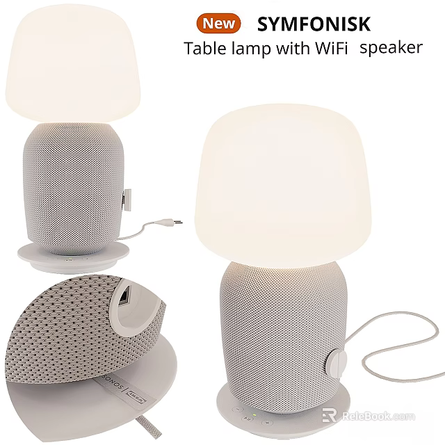 Modern Knitted Texture Table Lamp With White Lampshade And Base For Home Decor 3d model 