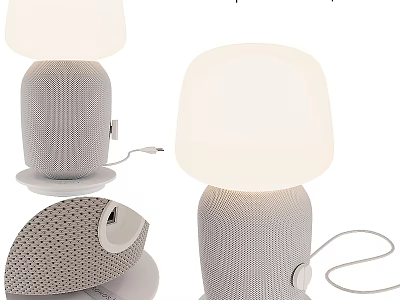 Modern Knitted Texture Table Lamp With White Lampshade And Base For Home Decor 3d model