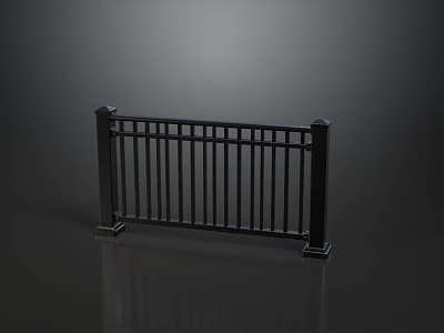 Modern Black Metal Protective Fence For Home Stair And Outdoor Patio Safety Use 3d model