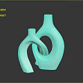 Modern Decorative Vases In Light Blue With Unique Curved Design For Home