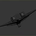 Futuristic Spacecraft 3D Model With Sharp Nose And Wing Structure For Space Exploration
