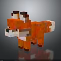 Pixel Art Character Red Fox Creature With Blocky Design Vibrant Orange Fur And White Accents
