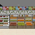 Fruit Store Interior Display With Fresh Apples Oranges Bananas And Colorful Signs