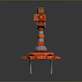 Red Industrial Robotic Arm Equipment With Rotating Base And Mechanical Joints