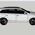 Silver SUV Car With Roof Rack Red Accent Wheels And Modern Exterior Design