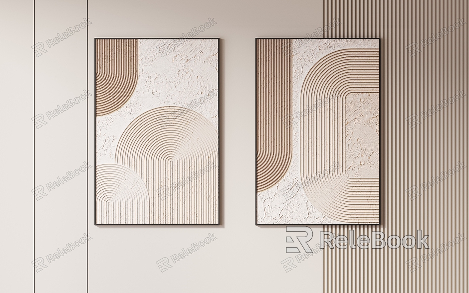 Silent Cream Wind Texture Advanced Hanging Painting model