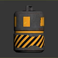 Daily Electrical Appliance With Cylindrical Design Green Handle Yellow Black Stripes And Silver Body