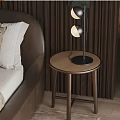 Side table metal side a few round a few small coffee table lamp 3d model