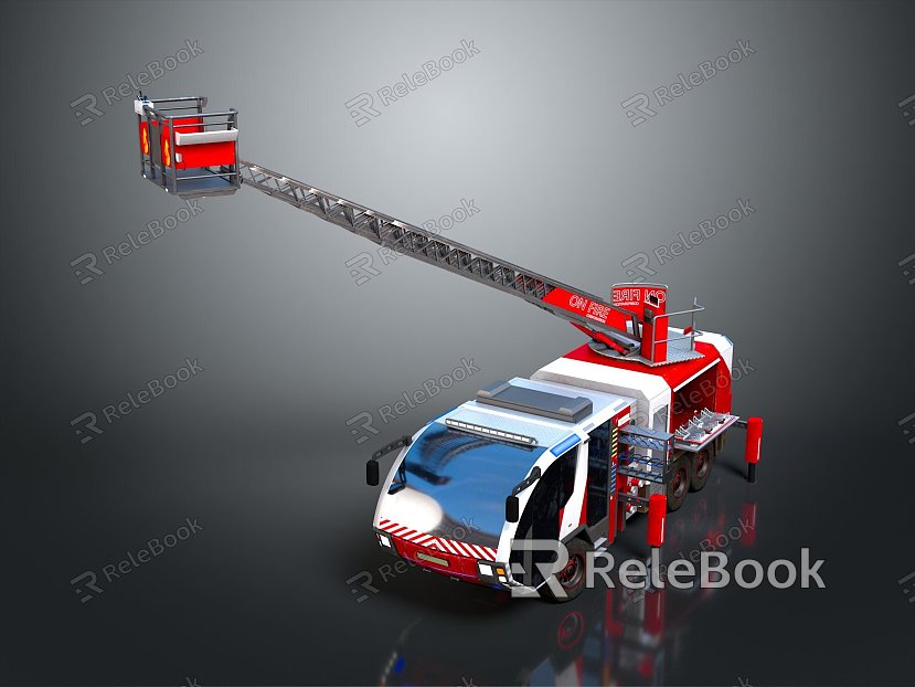 Modern fire truck, emergency train, emergency vehicle, special vehicle model