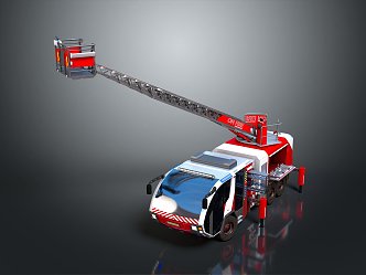 Modern fire truck, emergency train, emergency vehicle, special vehicle 3d model