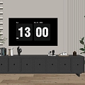 Modern Black TV Cabinet Sideboard Balcony Cabinet Storage Cabinet Entrance Cabinet 3d model