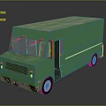 minibus minivan driverless bus school bus van box car 3d model