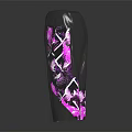 Eye Catching Black Shorts With Pink And White Unique Patterns On Both Sides 3d model