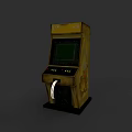 Classic Yellow Commercial Arcade Game Machine With Screen And Coin Slot