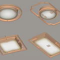 Modern Ceiling Lights With Decorative Frames Round Square Shapes And Warm Light 3d model