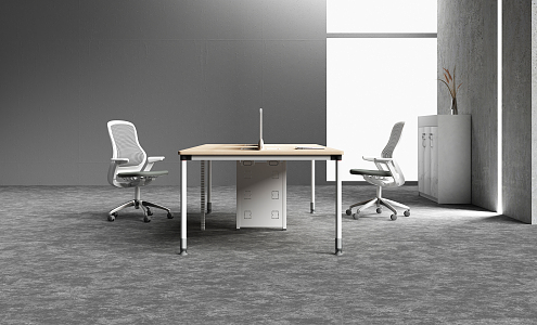 Modern Office Desk and Chair Office Staff Desk 3d model