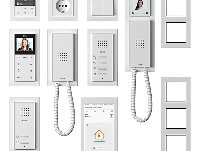 Different Modern Doorbell Designs With Video Screen And Call Functions 3d model