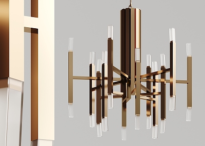 Modern chandelier gold chandelier 3d model