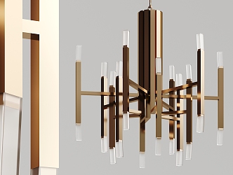 Modern chandelier gold chandelier 3d model