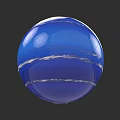 Blue Planetary Sphere With Surface Stripes In Cosmic Space Exploration