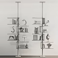 Modern bookshelf rotating hanging cabinet 3d model