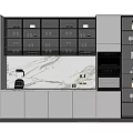 Modern Wine Cabinet Interior Design With Marble Countertop And Appliances