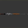 Modern Tactical Rifle With Orange Components Scope And Patterned Body On Gray Background 3d model