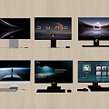 Modern computer display screen computer screen computer display mouse keyboard 3d model