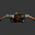 Steampunk Themed Female Character With Mechanical Arm And Leather Outfit
