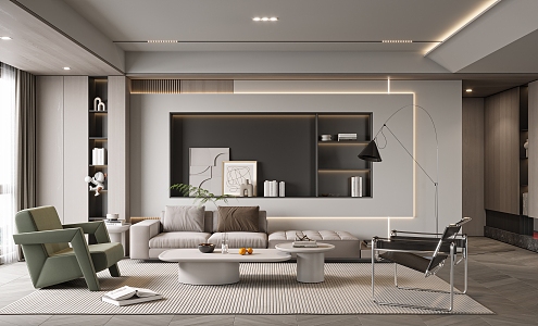 modern living room 3d model