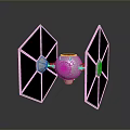 Space Starfighter Model Featuring Diamond Shaped Wings And Silver Cockpit