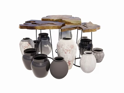 Artistic Ceramic Vessels Featuring Various Colors Textures And Unique Shapes For Home Decor 3d model