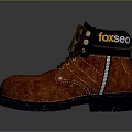 Rust Colored Fox Leather Safety Work Boots With Brown Laces And Black Sole