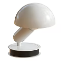 White Mushroom Shaped Table Lamp With Circular Base And Modern Design